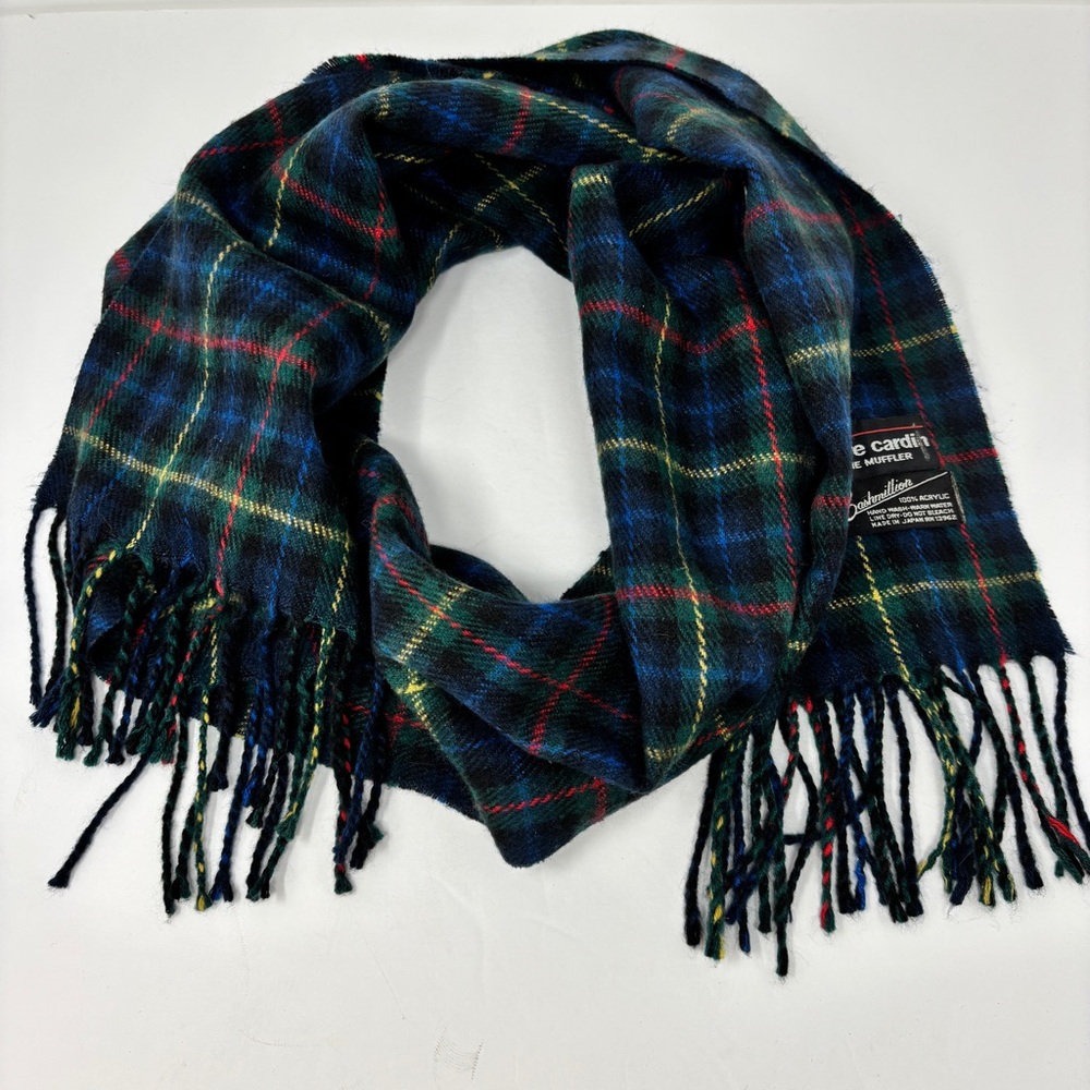 Vintage Pierre Cardin Tartan Plaid Scarf